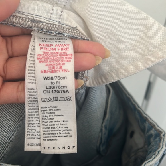Topshop Distressed Hem Straight Jeans 30-Inch - Picture 7 of 7